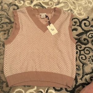SINCERELY JULES CHEVRON PATTERNED SWEATER VEST ADULT S NWT